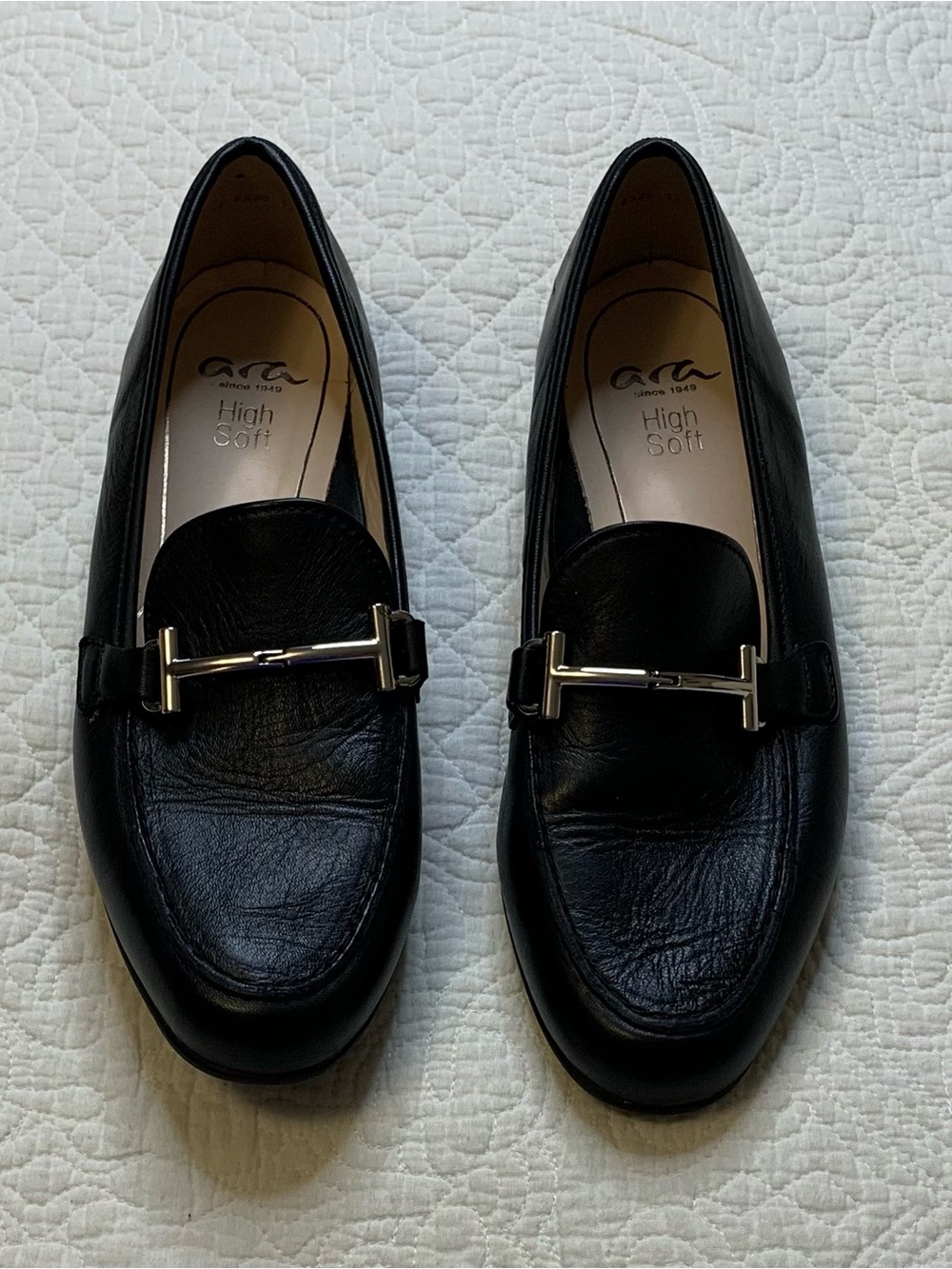 Ara Kent Leather Slip-On Loafers with “High Spot” Padded Footbed
